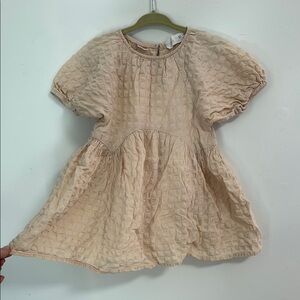 Zara light pink  A-Line Puff Sleeve Casual Dress